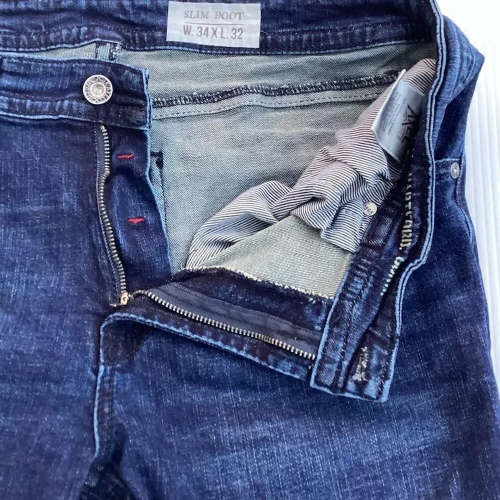 Vintage T.K. Axel Men's Straight Denim Jeans Blue‎ Size 34x32